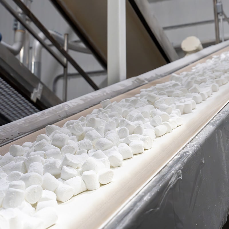 marshmallows being manufactured